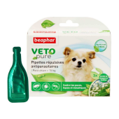 Beaphar Veto Pure Spot On - противопаразитни капки за кучета от дребни породи до 15кг - 3бр